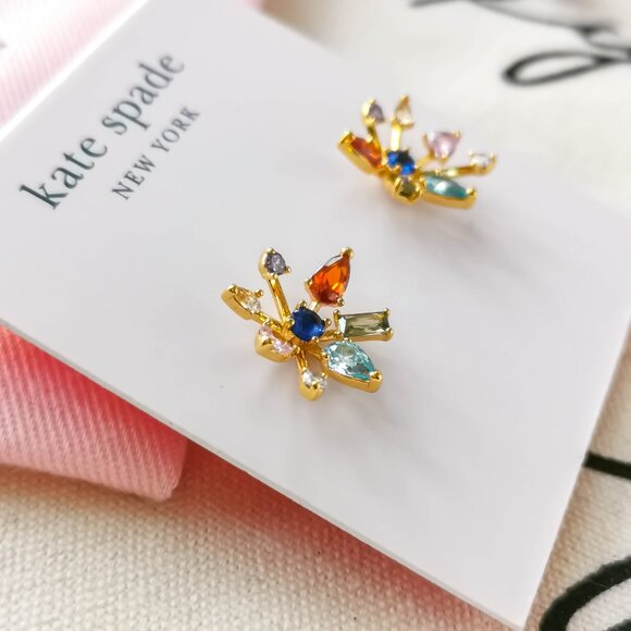 Kate Spade Studs Earrings - Firework Floral Multi color Gold - Picture 2 of 3